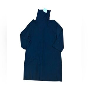 NWT Zara Black Turtleneck Knit Midi Dress Size Medium Classic